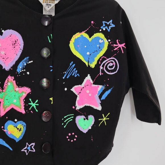 Topsun Downs Shirt Women M Black Retro Whimsical Artistic Playful Grunge Concert - Picture 6 of 10